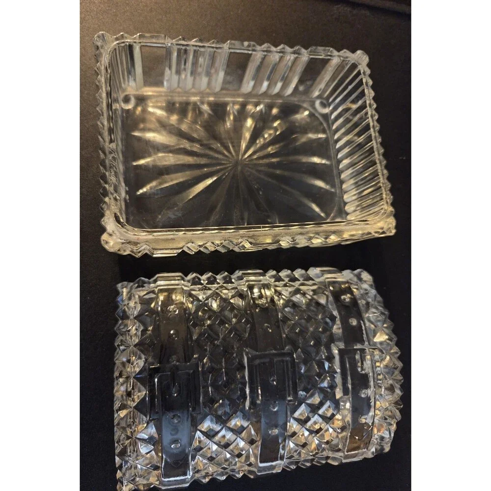 Vintage Akro Agate Clear Pressed Glass 